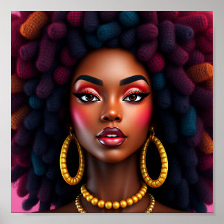 Black queen, afrocentric, blacknificent, woman, me poster