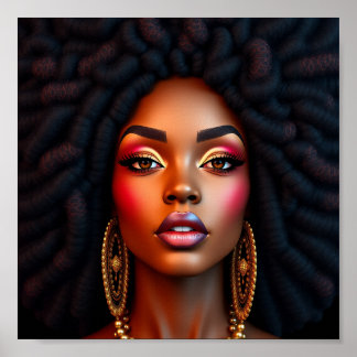 Black queen, afrocentric, blacknificent, woman, me poster