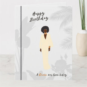 Black Queen   Birthday Greeting Card