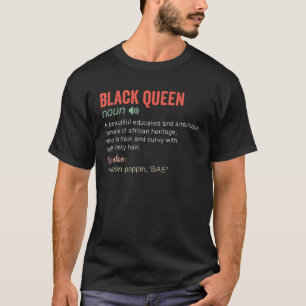 Black Queen Birthday Melanin Women Sista Girl Afro T-Shirt