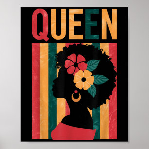 Black Queen Black History Afro American Motivation Poster