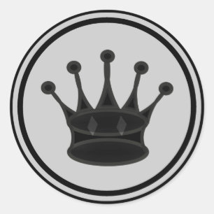 Black Queen Chess Piece Classic Round Sticker