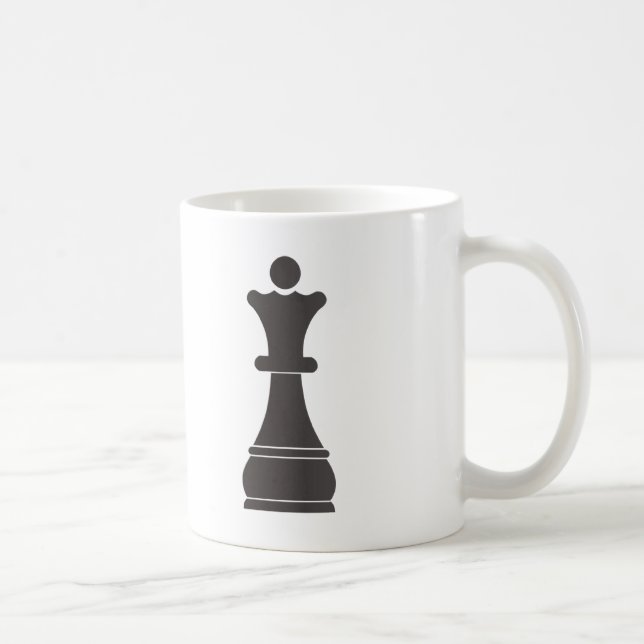 Black queen chess piece coffee mug (Right)