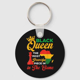 Black Queen Chess Powerful Piece In The Game Junet Keychain