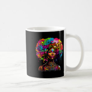 Black Queen Dripng Afro Melanin Black History Mont Coffee Mug