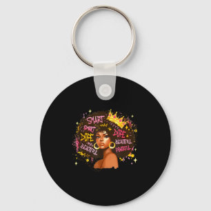 Black Queen Dripng Afro Melanin Black History Mont Keychain