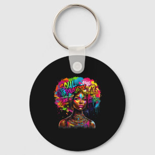 Black Queen Dripng Afro Melanin Black History Mont Keychain