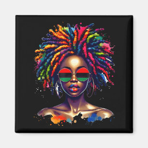 Black Queen Dripng Afro Melanin Black History Mont Magnet