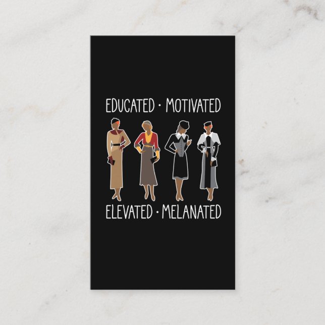 Black Queen Educated Motivated African American Business Card (Front)