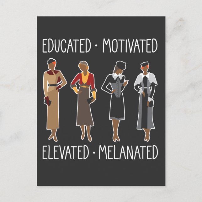 Black Queen Educated Motivated African American Postcard (Front)