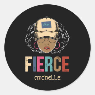 Black Queen   Fierce   Black Woman Classic Round Sticker
