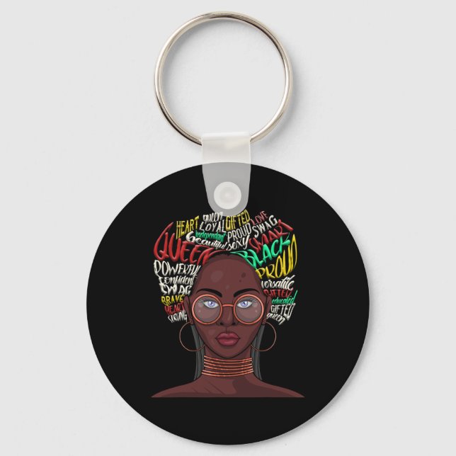 Black Queen For Women African American Natural Afr Keychain (Front)