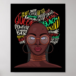 Black Queen For Women African American Natural Afr Poster