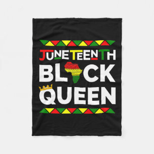 Black Queen Freedom Day June 19th 1865 Womens Fleece Blanket