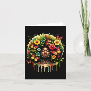 Black Queen Girl Afro Melanin Dripping Juneteenth  Card
