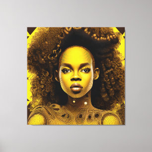 Black Queen Goddess Sista Women Melanin Sista Afro Canvas Print