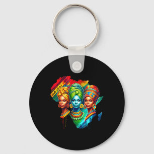 Black Queen Heritage Art African Map Black History Keychain