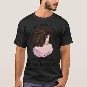 Black Queen Lady Curly Natural Afro African Americ T-Shirt
