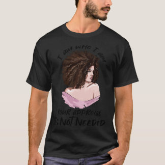 Black Queen Lady Curly Natural Afro African Americ T-Shirt