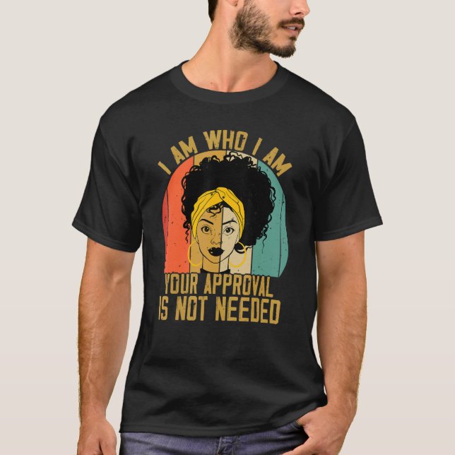 Black Queen Lady Curly Natural Afro African Americ T-Shirt (Front)