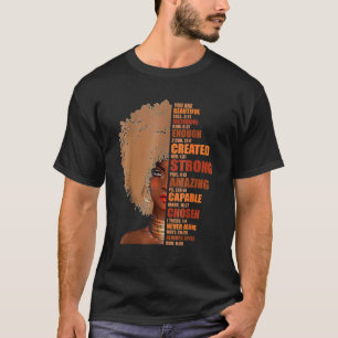 Black Queen Lady Curly Natural Afro American Histo T-Shirt