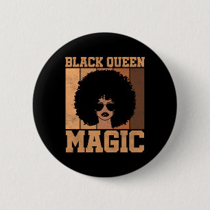 Black Queen Magic Black History Month Afro Hair Wo 2 Inch Round Button