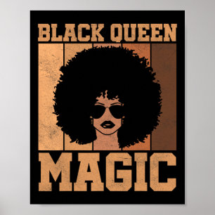 Black Queen Magic Black History Month Afro Hair Wo Poster