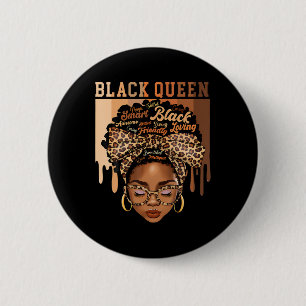 Black Queen Magic Juneteenth Month Afro Hair Melan 2 Inch Round Button