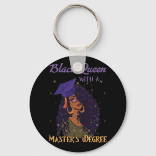 Black Queen Masters Degree Graduation Keychain