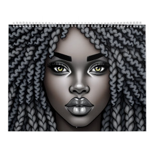 Black Queen Melanin Afrocentric Sista Dreads Locs Calendar