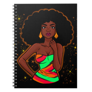 Black Queen Melanin Goddess African Sista notebook