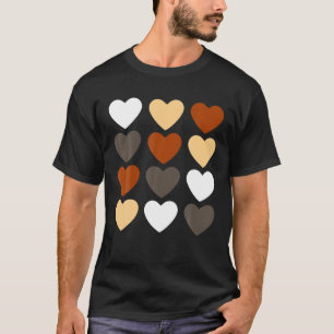 BLACK QUEEN Melanin Hearts African American Pride T-Shirt