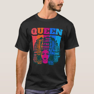 Black Queen Melanin Magic Sista Woman Queens Brown T-Shirt