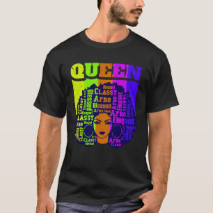 Black Queen Melanin Magic Sista Woman Queens Brown T-Shirt