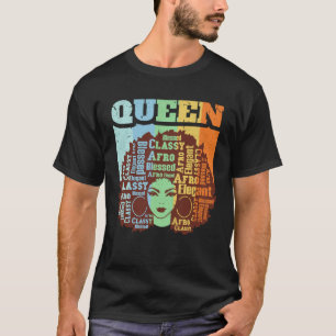 Black Queen Melanin Magic Sista Woman Queens Brown T-Shirt
