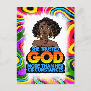 Black queen melanin poppin sista affirmation love postcard