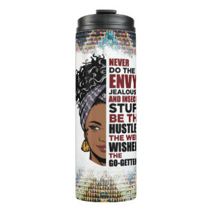 Black queen melanin poppin sista affirmation love thermal tumbler