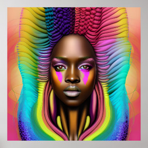 Black queen melanin Sista African American beautif Poster