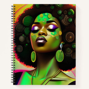 Black queen melanin Sista African American woman Notebook