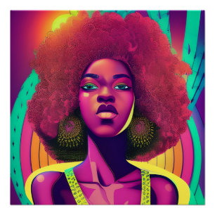 Black queen melanin Sista African American woman Poster