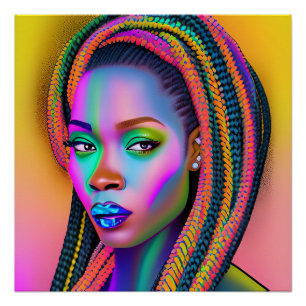 Black queen melanin Sista African American woman Poster