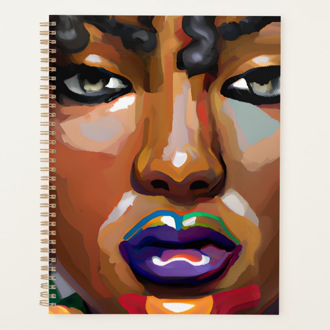 Black queen melanin sista black girl magic women  planner (Front)
