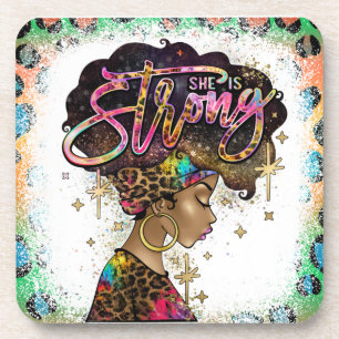Black Queen Melanin Woman Brown Skin Sista Magic Coaster