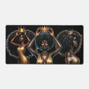 Black queen melanin woman sista queens sistas fun  desk mat