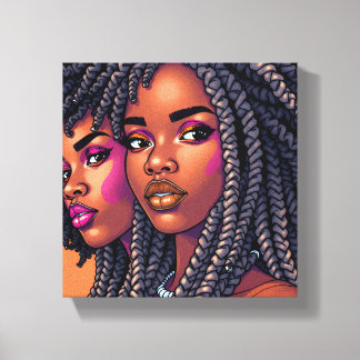 Black Queen Melanin Women Sista Orange Queens Canvas Print
