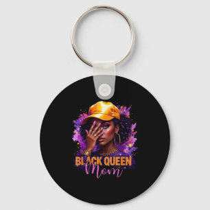 Black queen mom happy mothers day afro african keychain