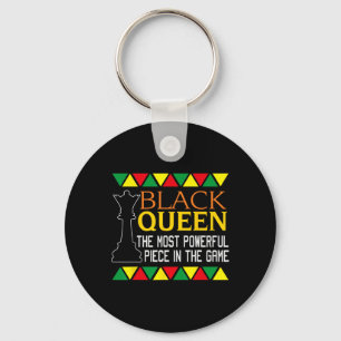 Black Queen Most Powerful Chess African American H Keychain