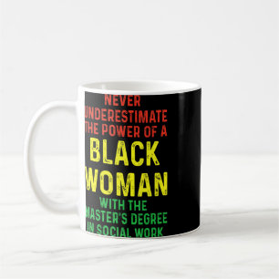 Black Queen Msw Social Work Masters Graduation Coffee Mug