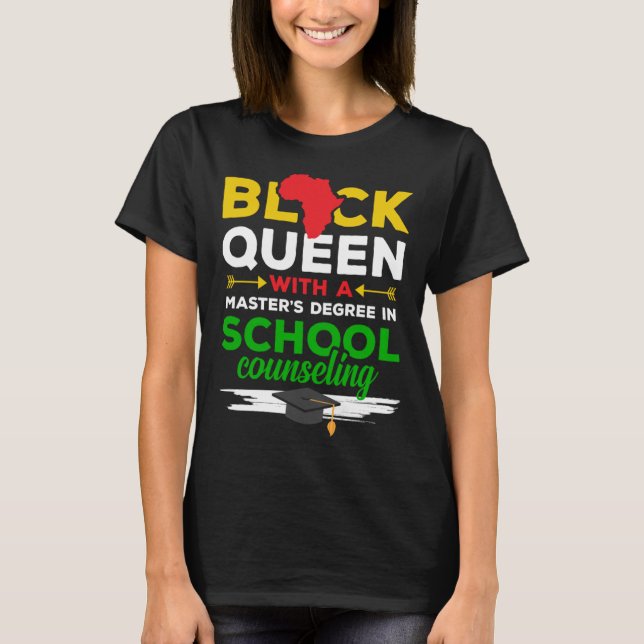 Black Queen MSW Social Work Successful Masters Gra T-Shirt (Front)