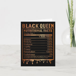Black Queen Nutrition Facts Black History Month  Card